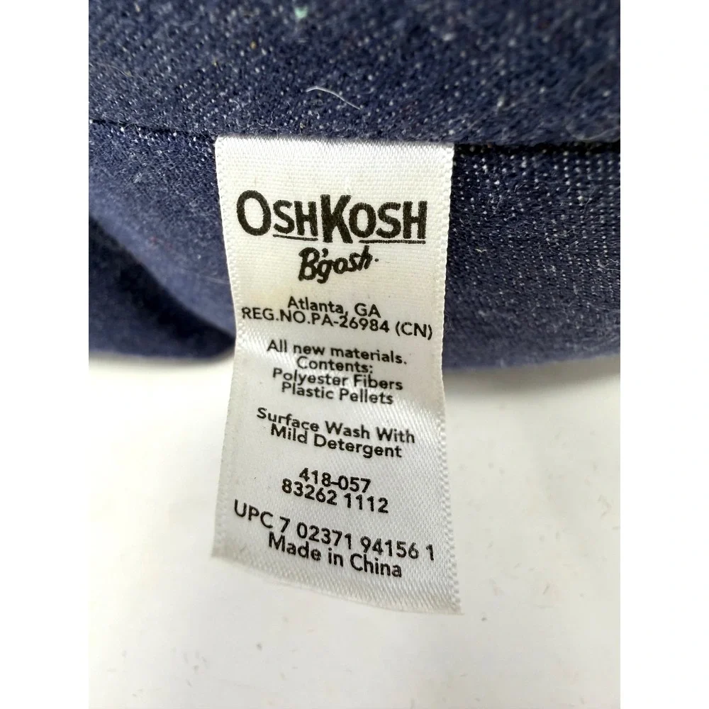 OshKosh Bgosh Hickory Denim Teddy Bear Navy Blue Striped Plush 18 inch 418-057